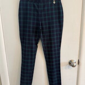 Tommy Hilfiger Plaid Trousers with Green and Blue Pattern